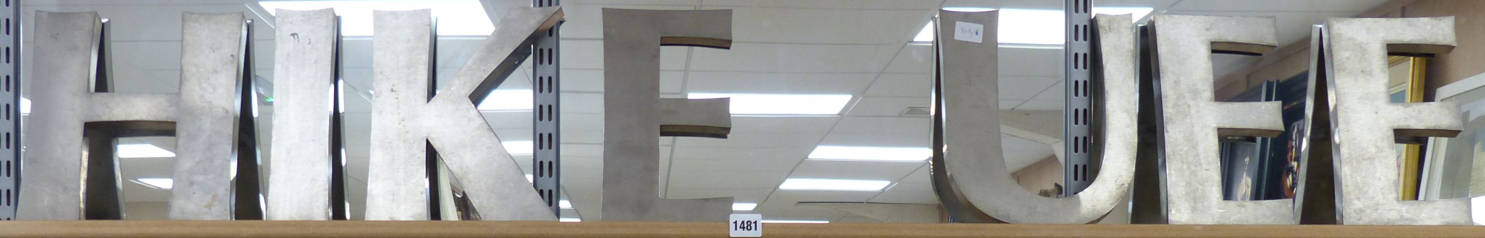 A quantity of various aluminium letters: H I K E U E E